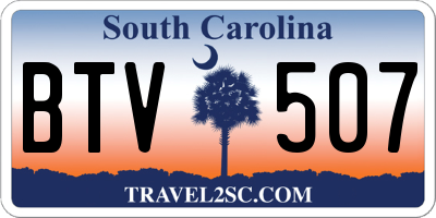 SC license plate BTV507
