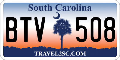 SC license plate BTV508