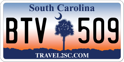 SC license plate BTV509