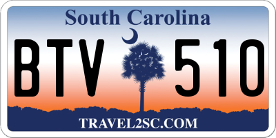 SC license plate BTV510
