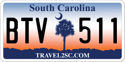 SC license plate BTV511