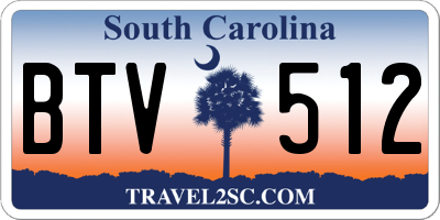 SC license plate BTV512