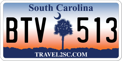 SC license plate BTV513
