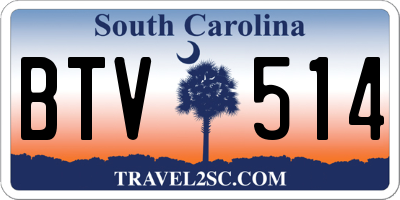 SC license plate BTV514