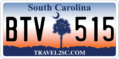 SC license plate BTV515