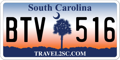 SC license plate BTV516