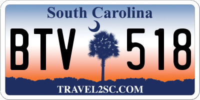 SC license plate BTV518