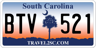 SC license plate BTV521