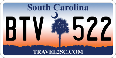 SC license plate BTV522