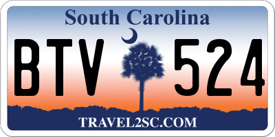 SC license plate BTV524