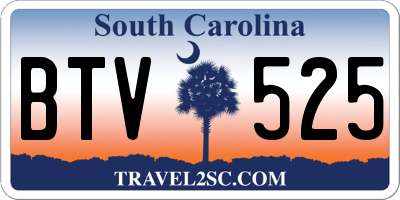 SC license plate BTV525