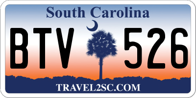 SC license plate BTV526