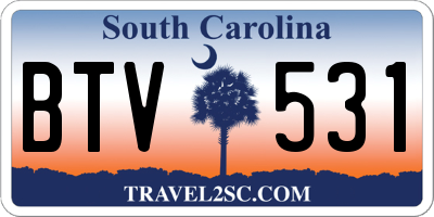 SC license plate BTV531
