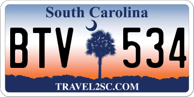 SC license plate BTV534