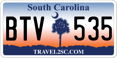 SC license plate BTV535