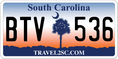 SC license plate BTV536