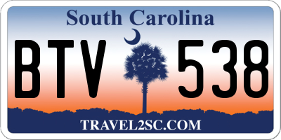 SC license plate BTV538
