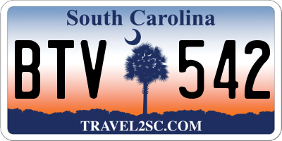 SC license plate BTV542