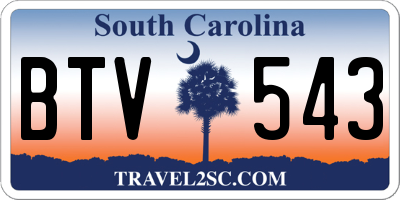 SC license plate BTV543