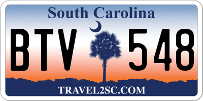 SC license plate BTV548