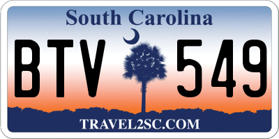SC license plate BTV549