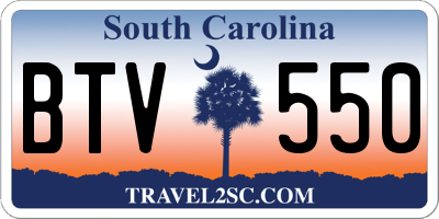 SC license plate BTV550