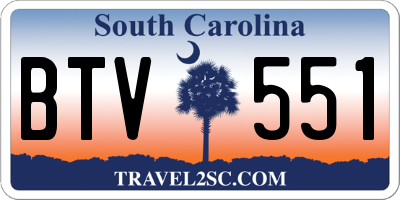 SC license plate BTV551