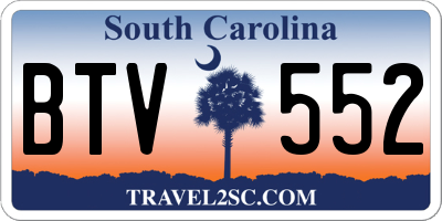 SC license plate BTV552