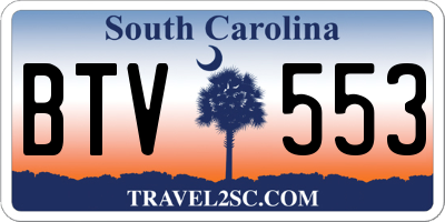 SC license plate BTV553