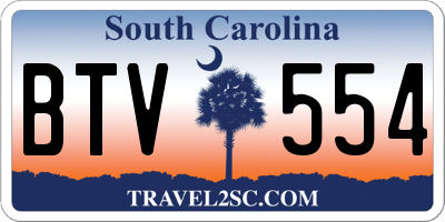 SC license plate BTV554