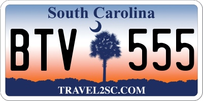 SC license plate BTV555