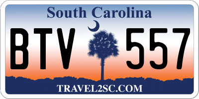 SC license plate BTV557
