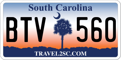 SC license plate BTV560