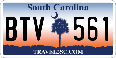 SC license plate BTV561