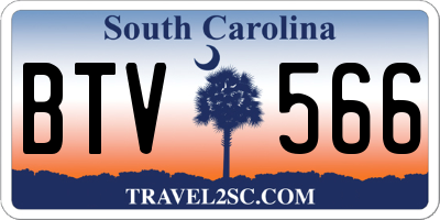 SC license plate BTV566