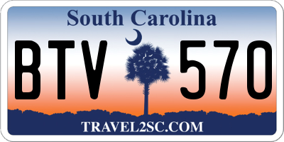 SC license plate BTV570
