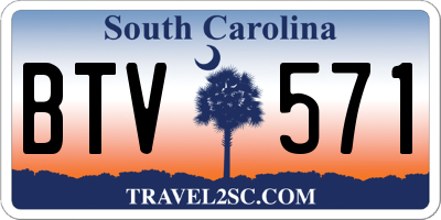 SC license plate BTV571
