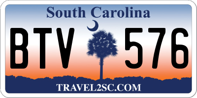 SC license plate BTV576