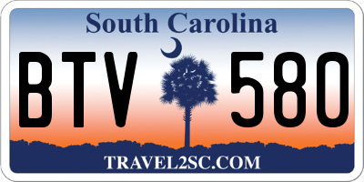 SC license plate BTV580
