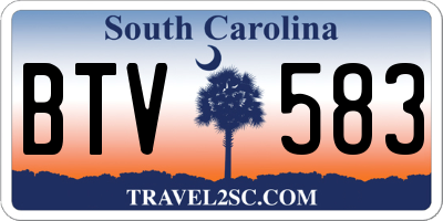 SC license plate BTV583