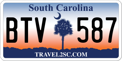 SC license plate BTV587