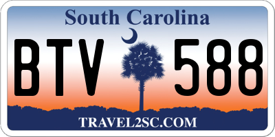 SC license plate BTV588