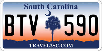 SC license plate BTV590