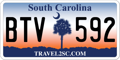 SC license plate BTV592