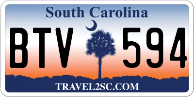SC license plate BTV594