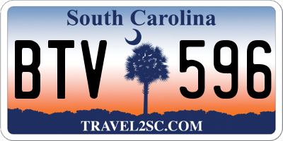 SC license plate BTV596