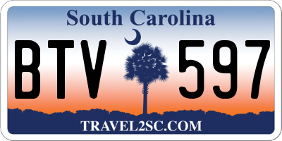 SC license plate BTV597