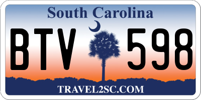 SC license plate BTV598