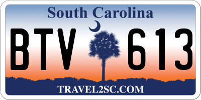 SC license plate BTV613