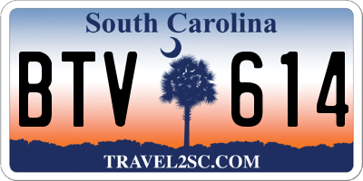 SC license plate BTV614